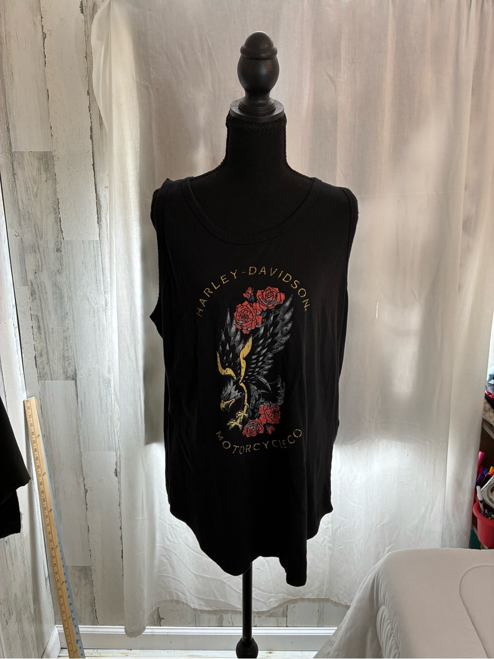 Harley-Davidson Black Tank with Eagle & Rose Graphic